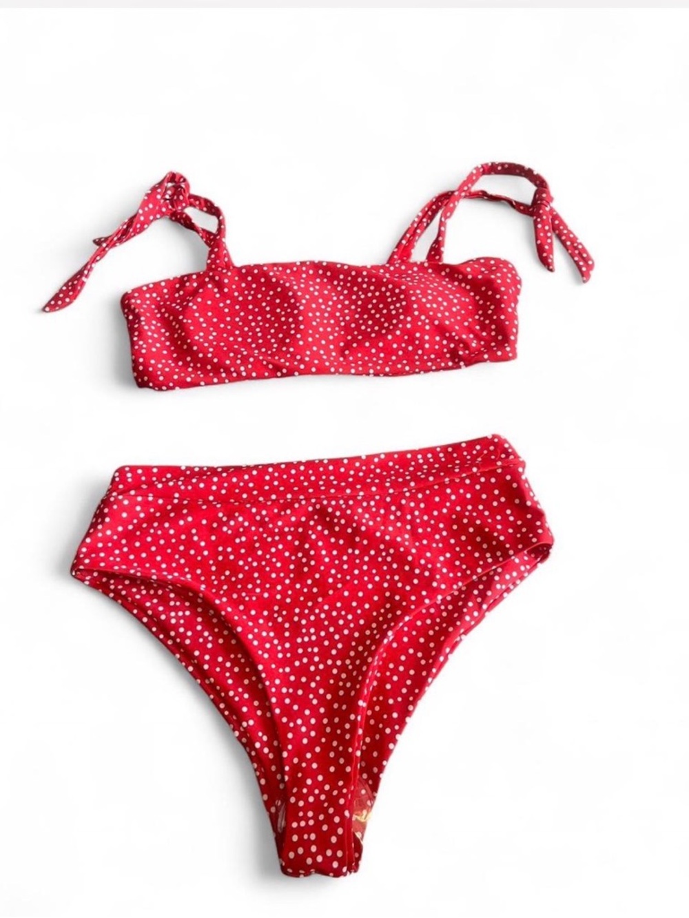 SHEIN Red Polka Dot High-Waist Bikini